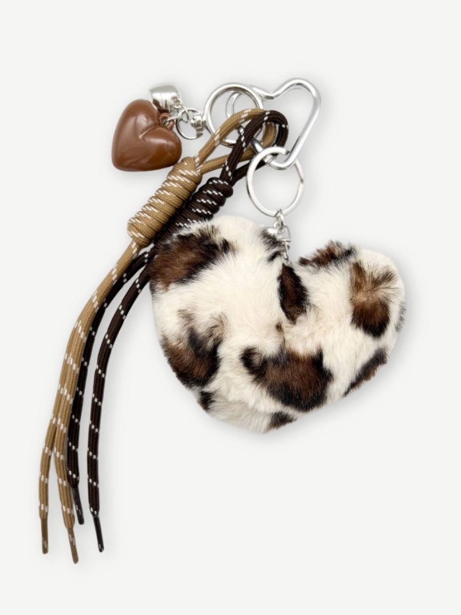 Taschenanhänger SOFT LEO HEART beige