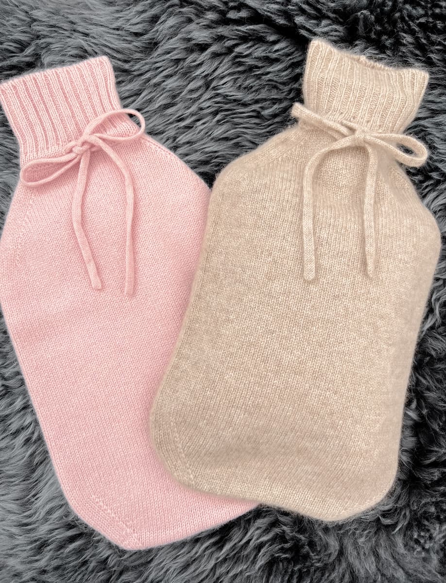 Kaschmir Wärmflaschenbezug Cozy rose und beige