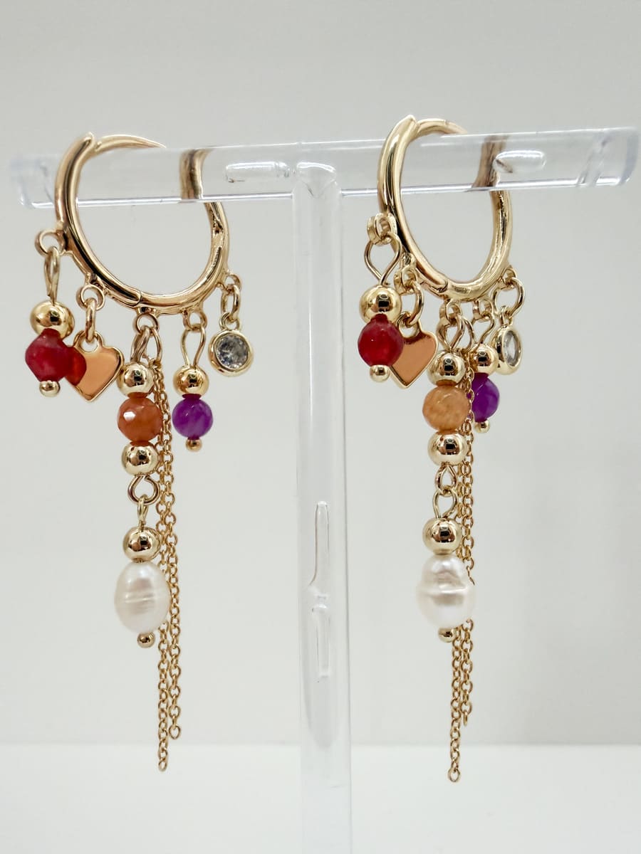 Ohrringe BOHO PEARLS PINK