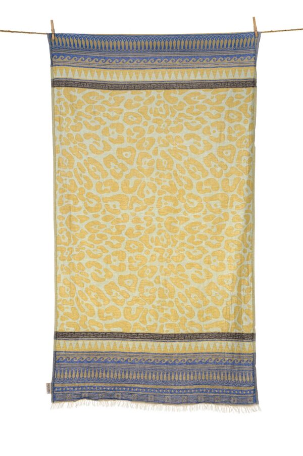 Strandtuch gelb blau