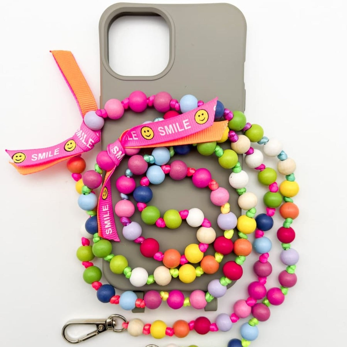 Handykette Holzperlen bunt