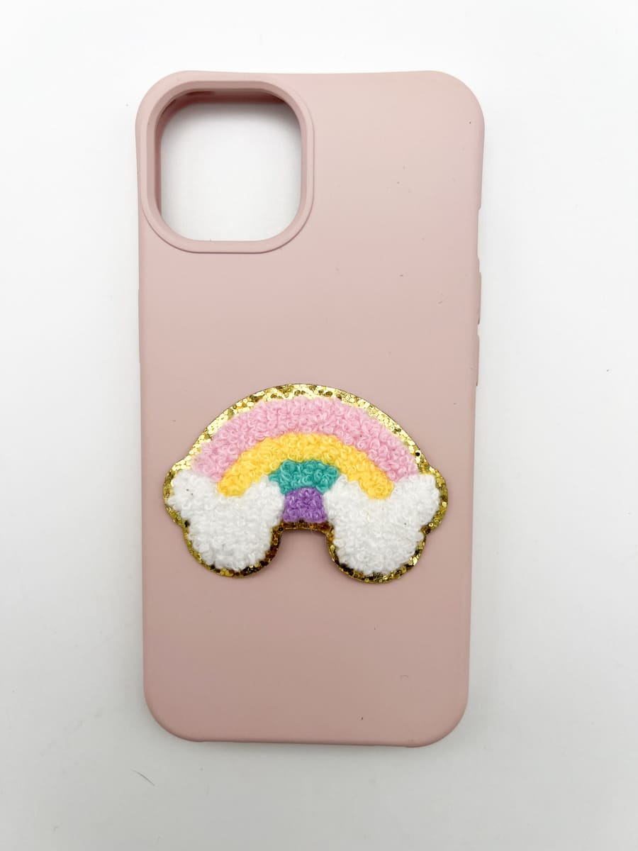 Sticker mit Regenbogen und Glitzer