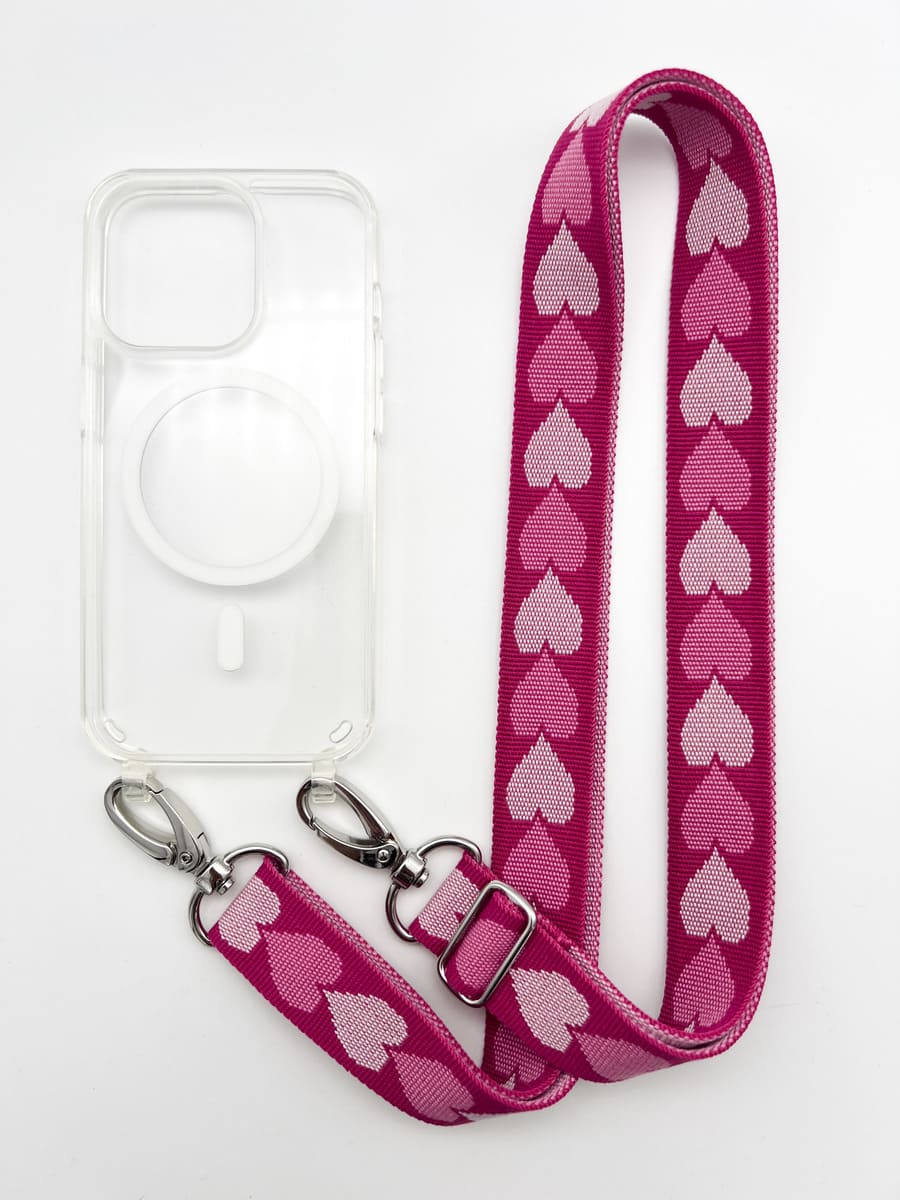 Set Handykette PINKY HEARTS mit Hülle AIR für iPhone