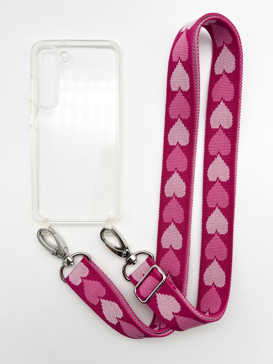 Set Handykette PINKY HEARTS mit Hülle AIR für Samsung