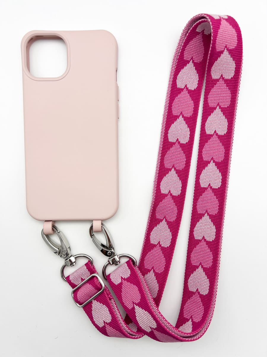 Set Handykette PINKY HEARTS mit Hülle CANDY für iPhone