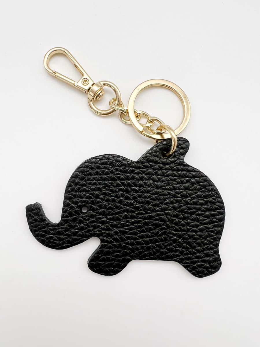 Anhänger LEATHER ELEPHANT BLACK