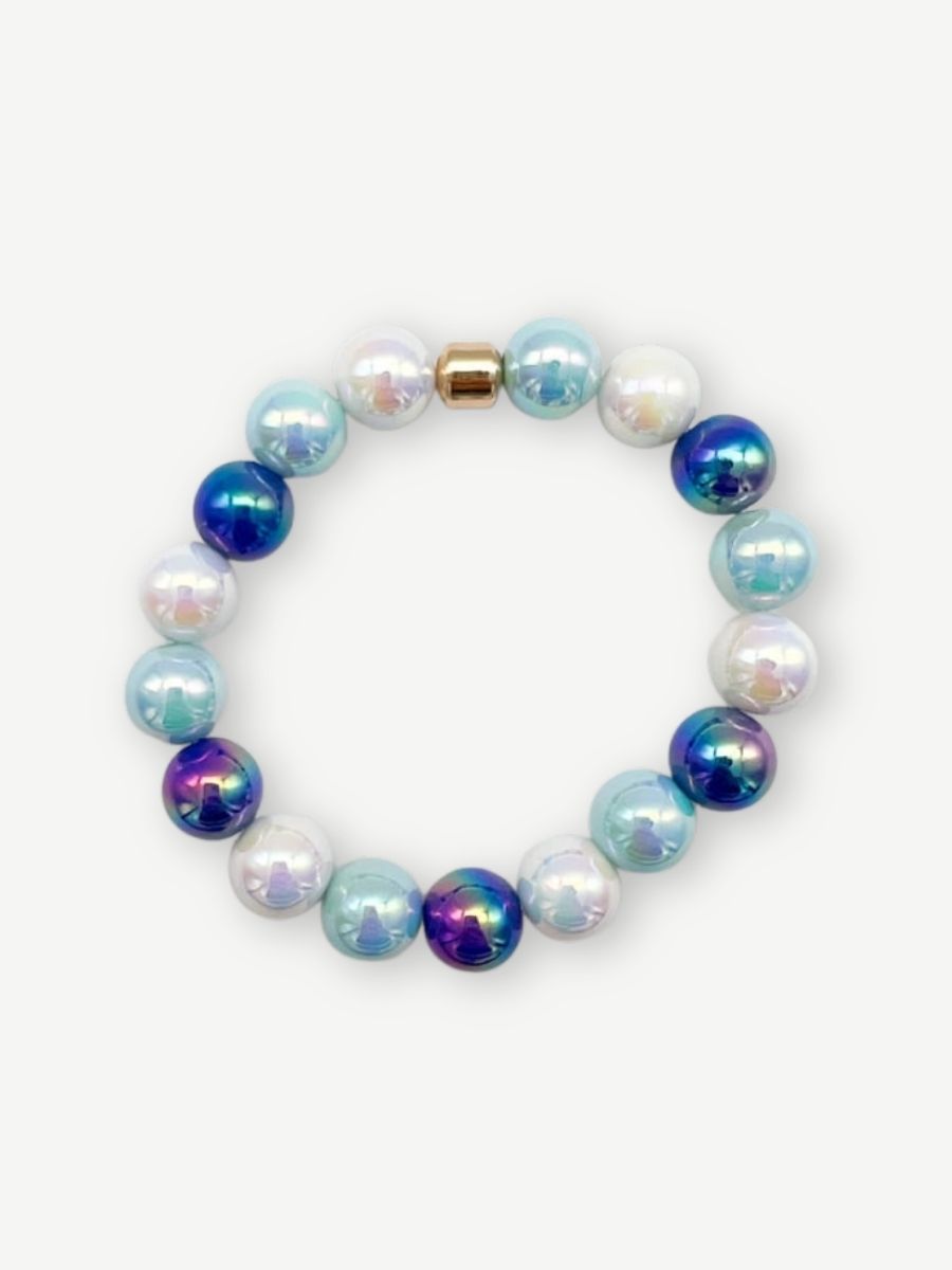 Armband MIRACLE PEARLS BLUE STRIPES GLAZE