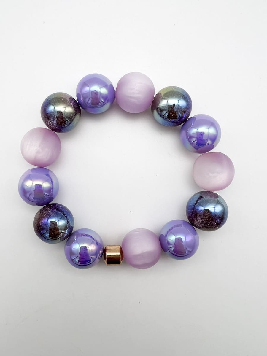 Armband MIRACLE PEARLS PURPLE MIX