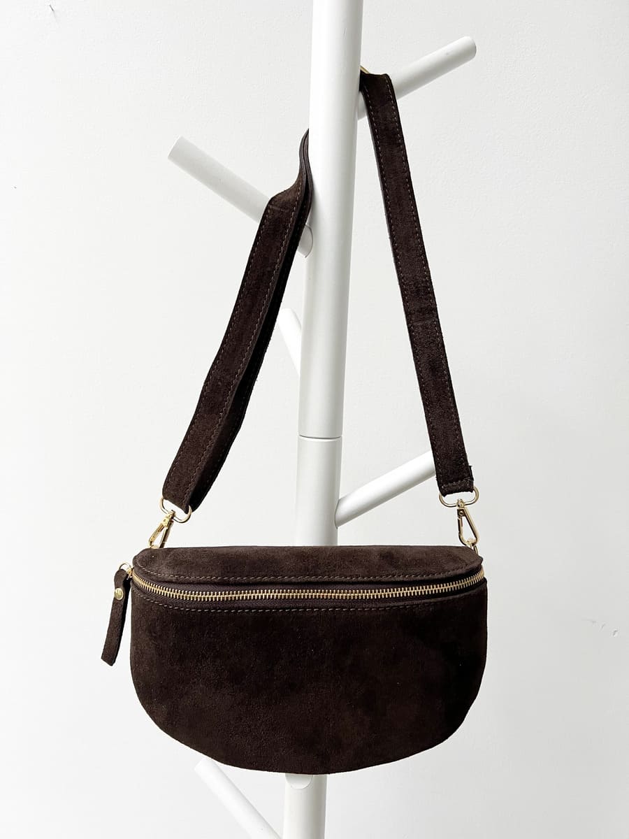 Crossbody Bag MIAMI VELOURS DARK CHOCOLATE