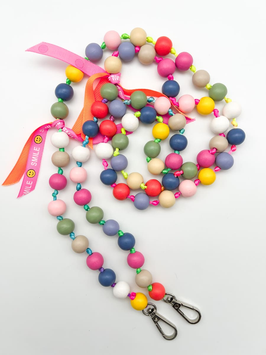 Crossbodykette BIG IBIZA BUNT aus Holzperlen