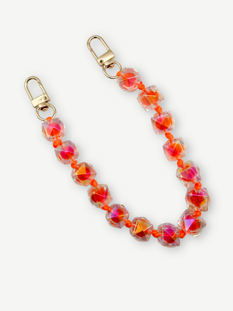 Kurze Handykette Cubes orange
