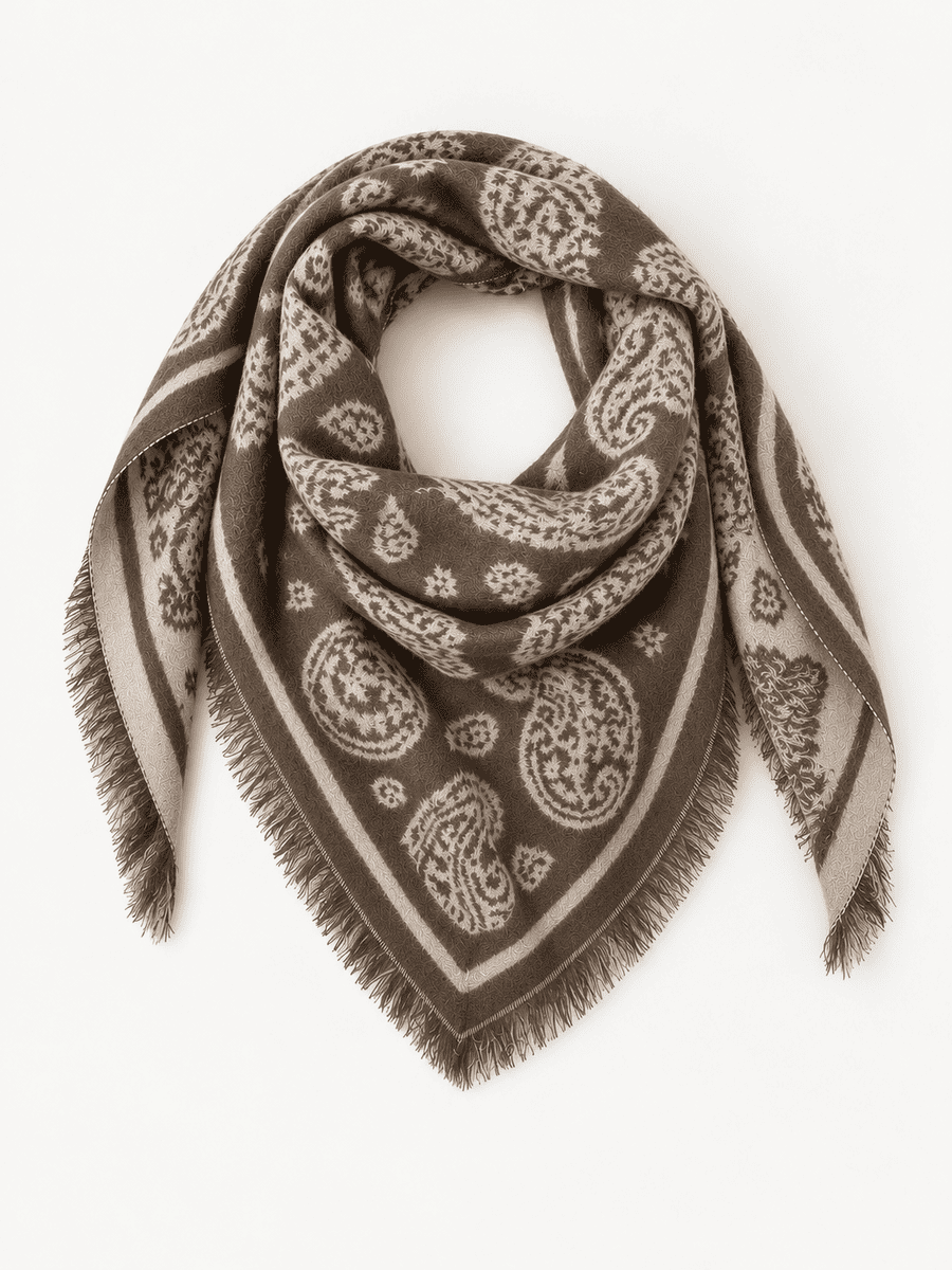 Dreieckstuch PAISLEY beige taupe
