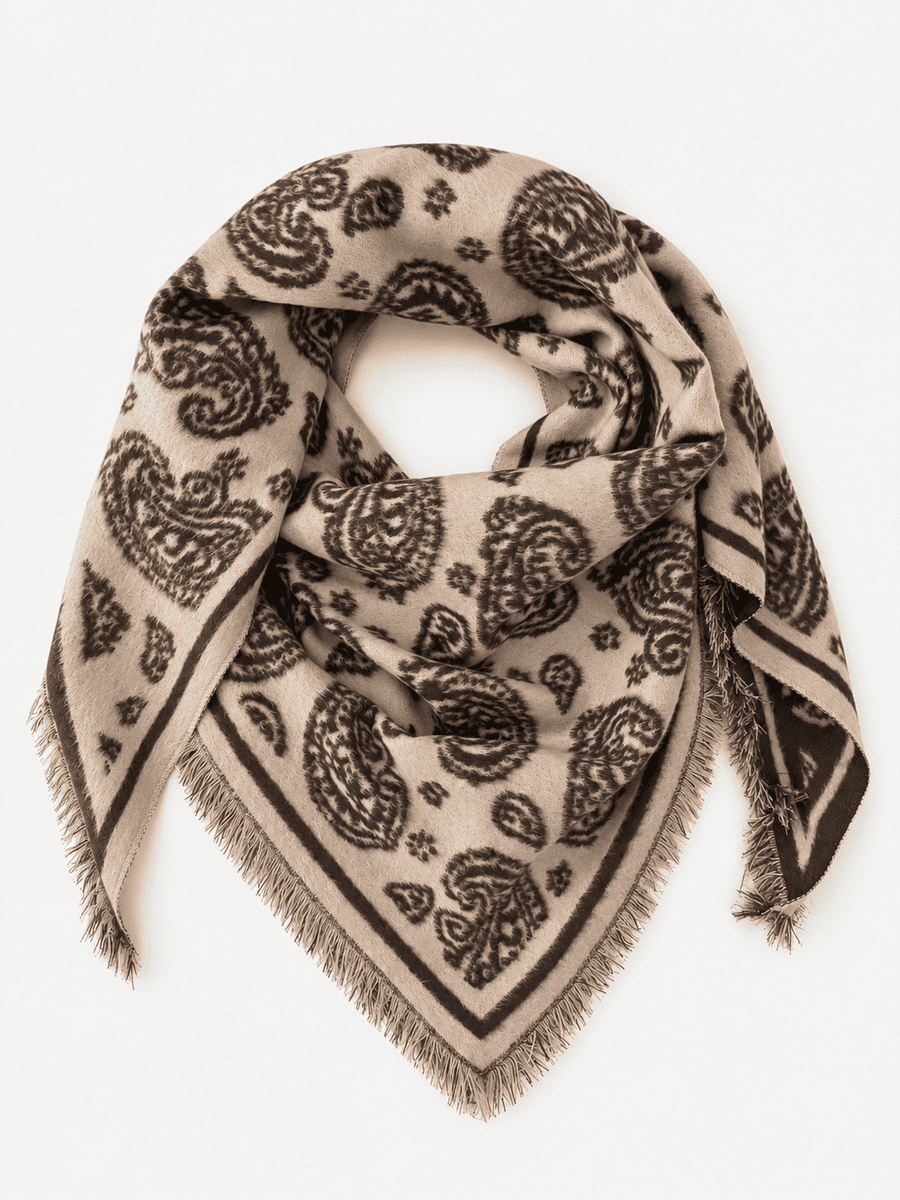 Dreieckstuch PAISLEY dunkelbraun