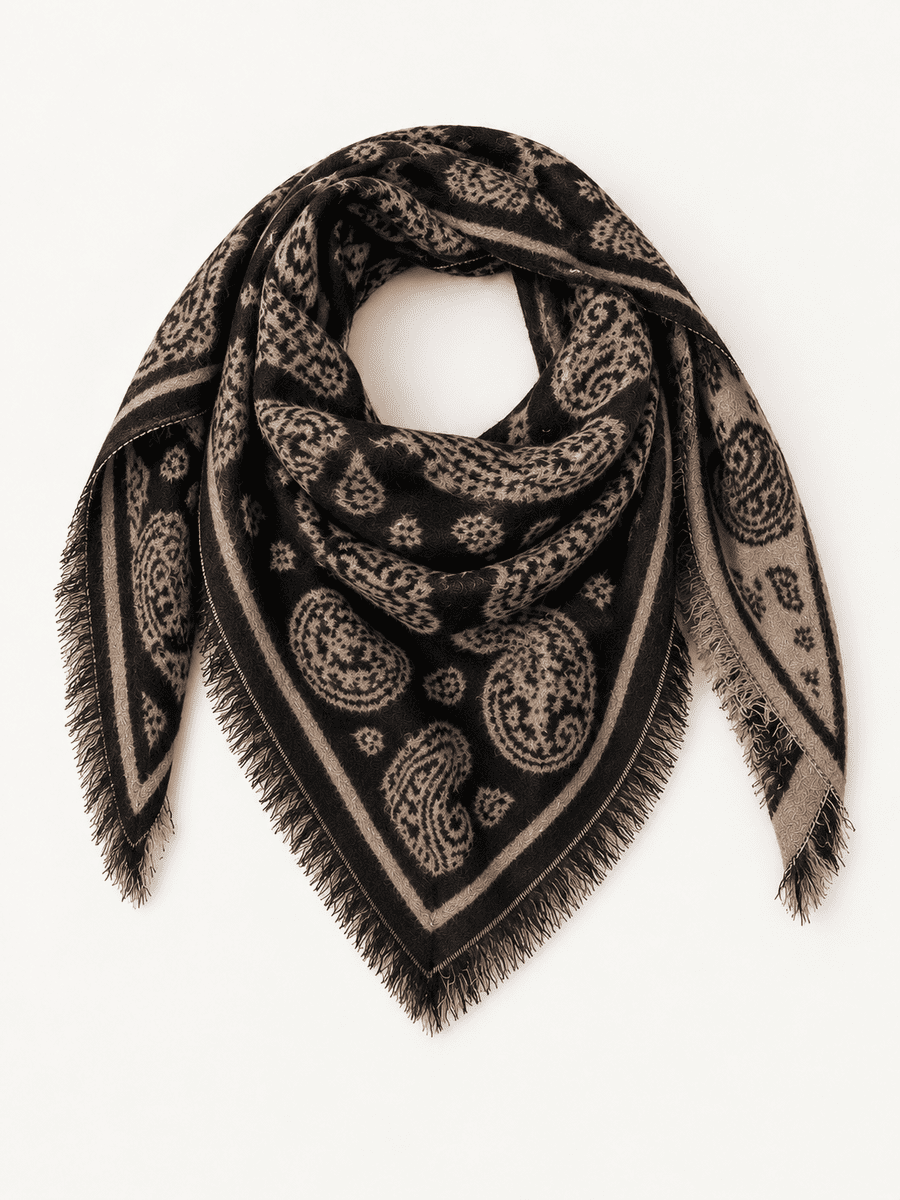 Dreieckstuch PAISLEY schwarz beige