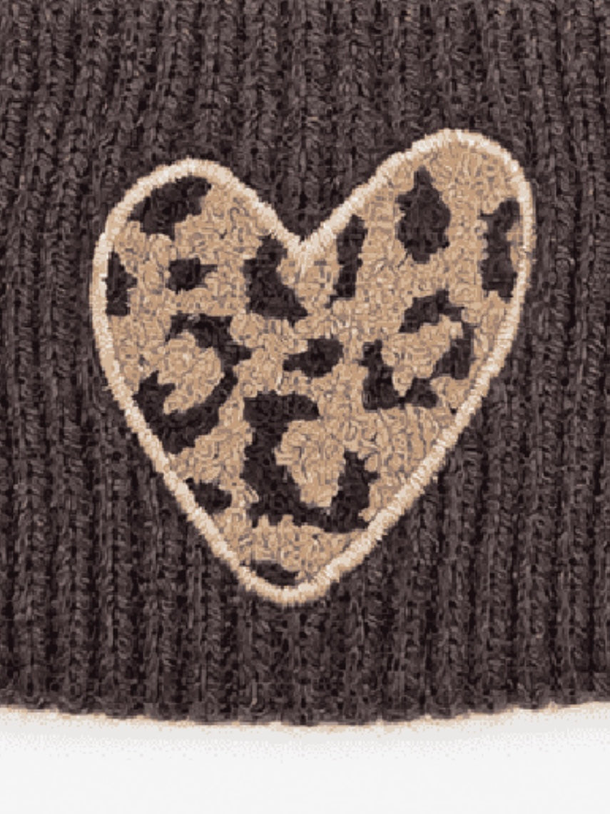 Mütze HEART LEO BEIGE dunkelbraun