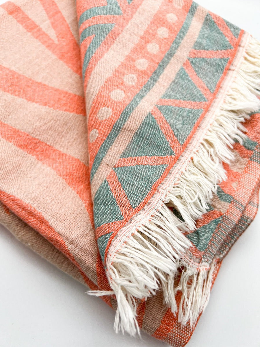 Strandtuch koralle mint