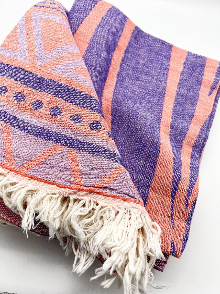 Strandtuch lila koralle