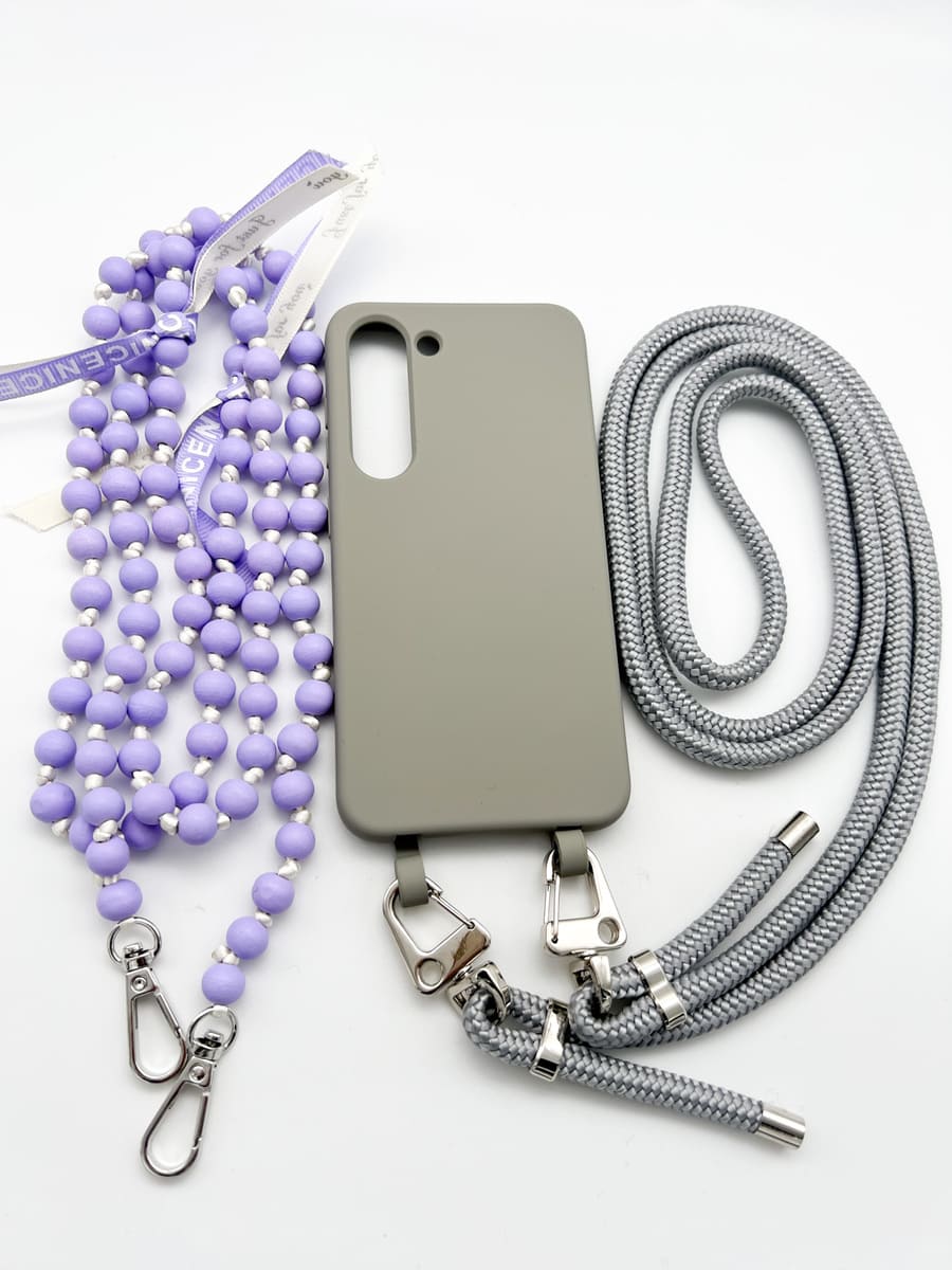 Set Handykette IBIZA PURPLE mit Hülle STONE für Samsung