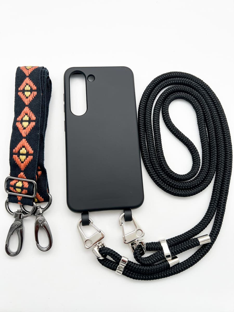 Set Handykette INCA BLACK mit Hülle COAL für Samsung