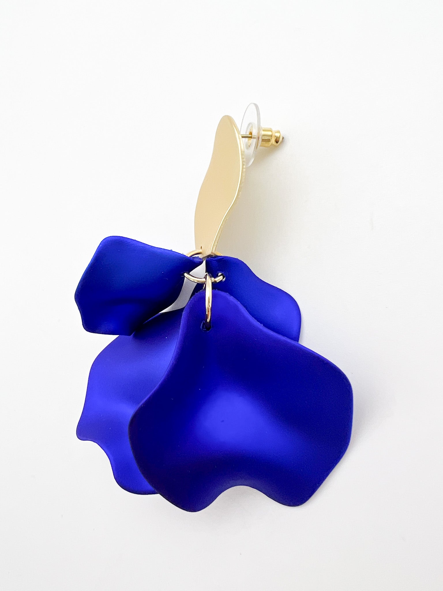 Ohrringe Blütenblätter blau gold