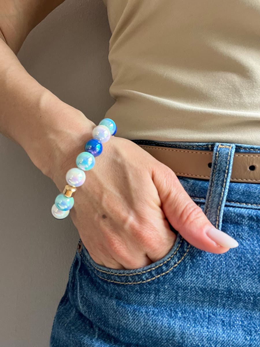 Armband MIRACLE PEARLS BLUE STRIPES