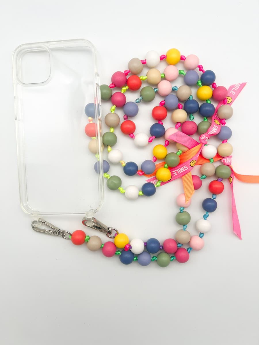 Crossbodykette BIG IBIZA BUNT aus Holzperlen