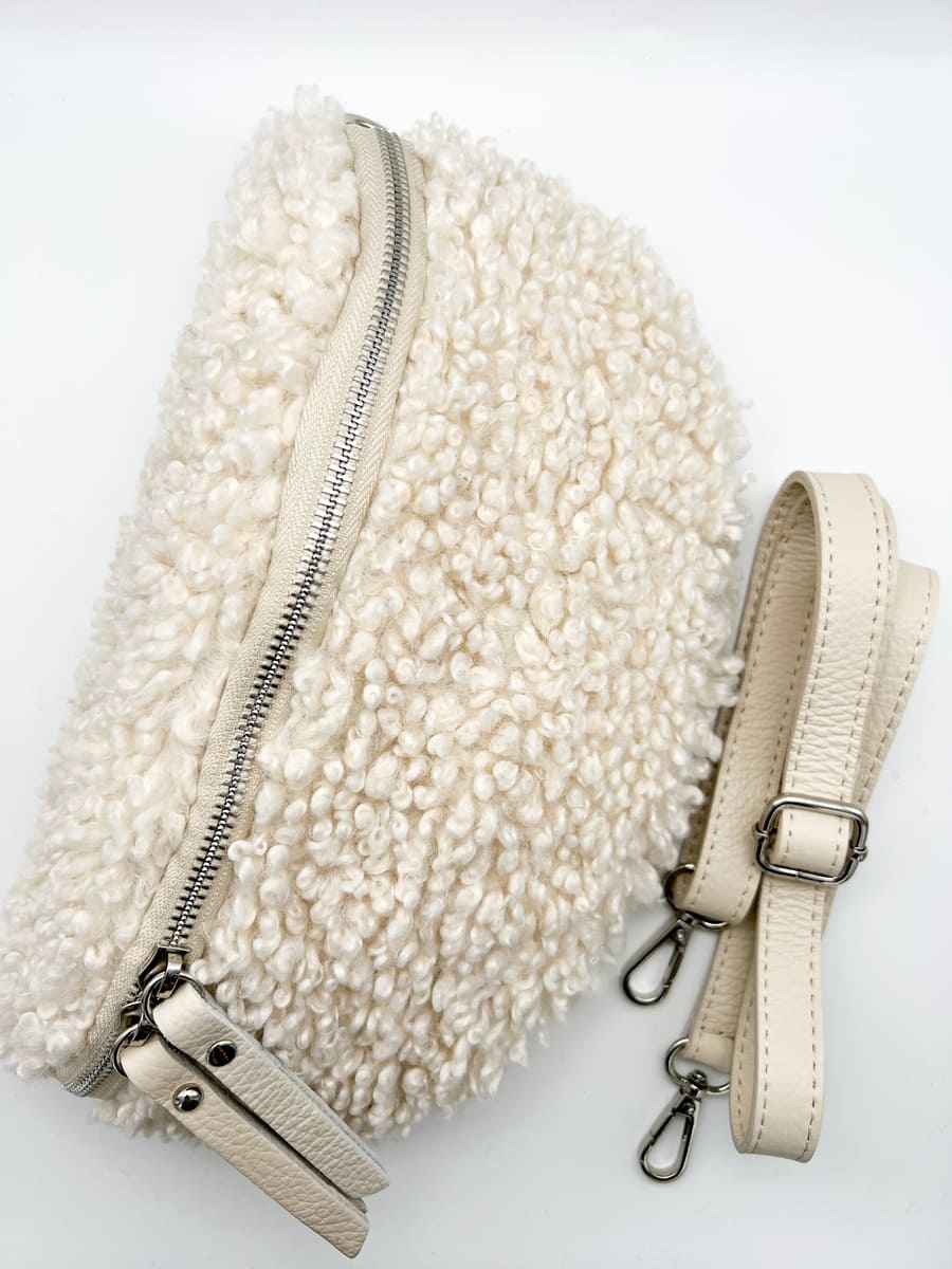 Crossbody Bag Teddy creme