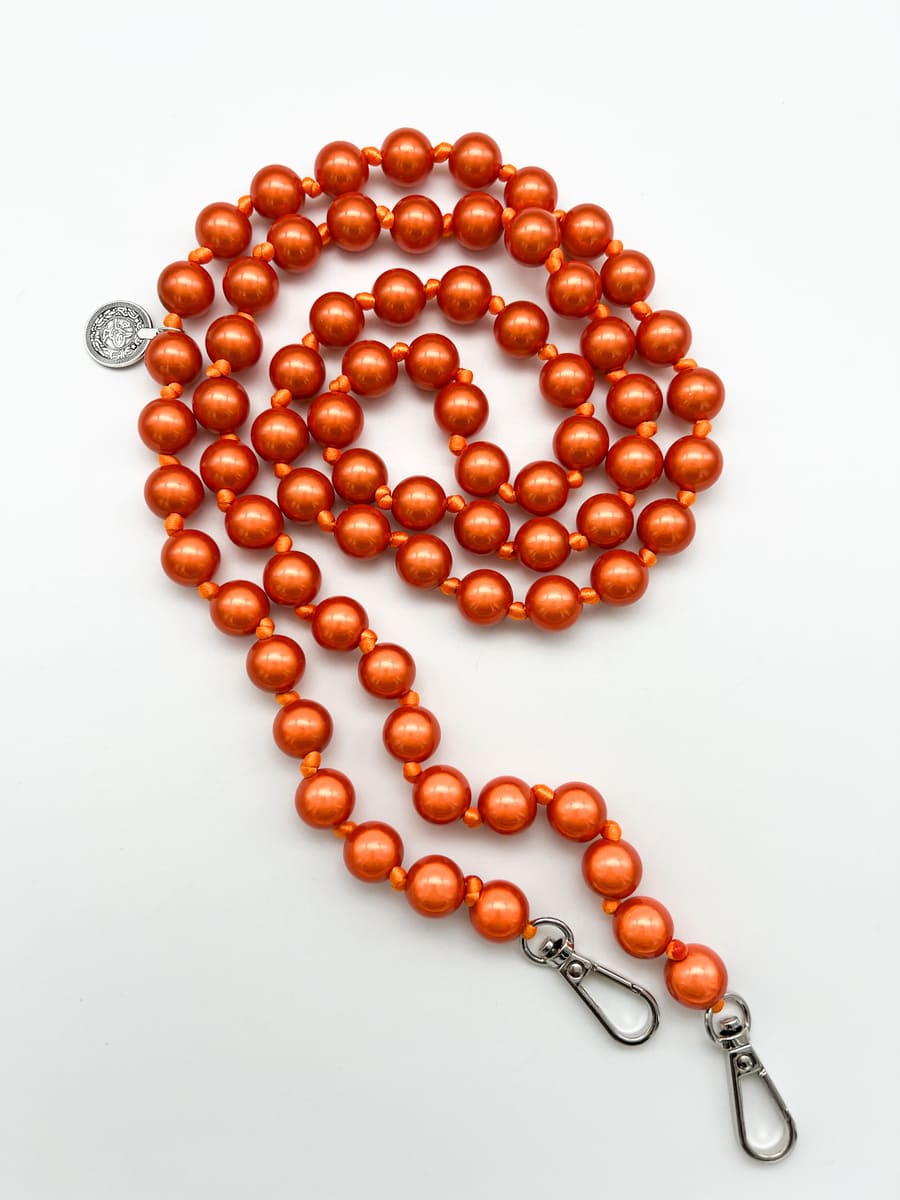 Handykette aus Magic Pearls orange