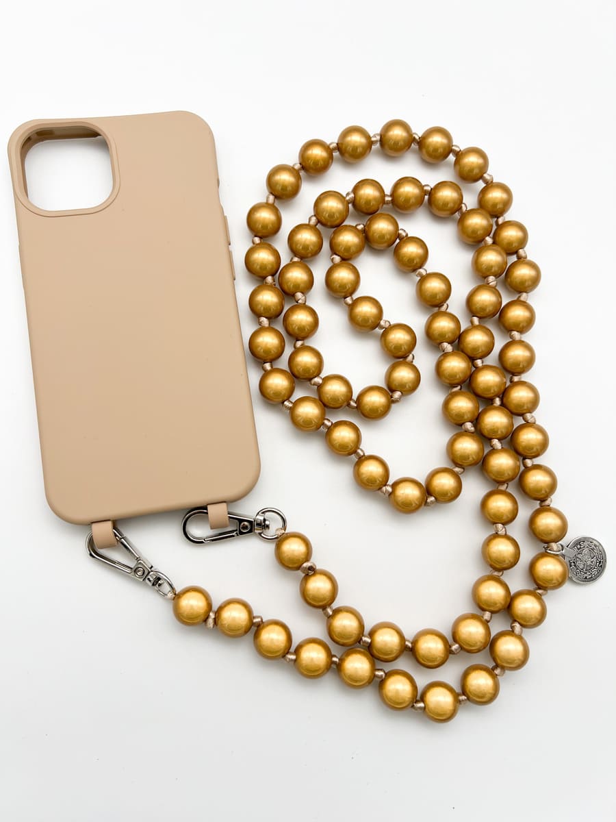 Handykette aus Magic Pearls gold
