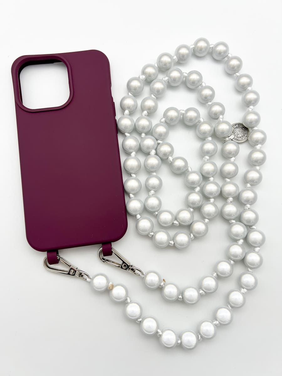 Set Handykette MIRACLE SILVER mit Hülle BERRY für iPhone