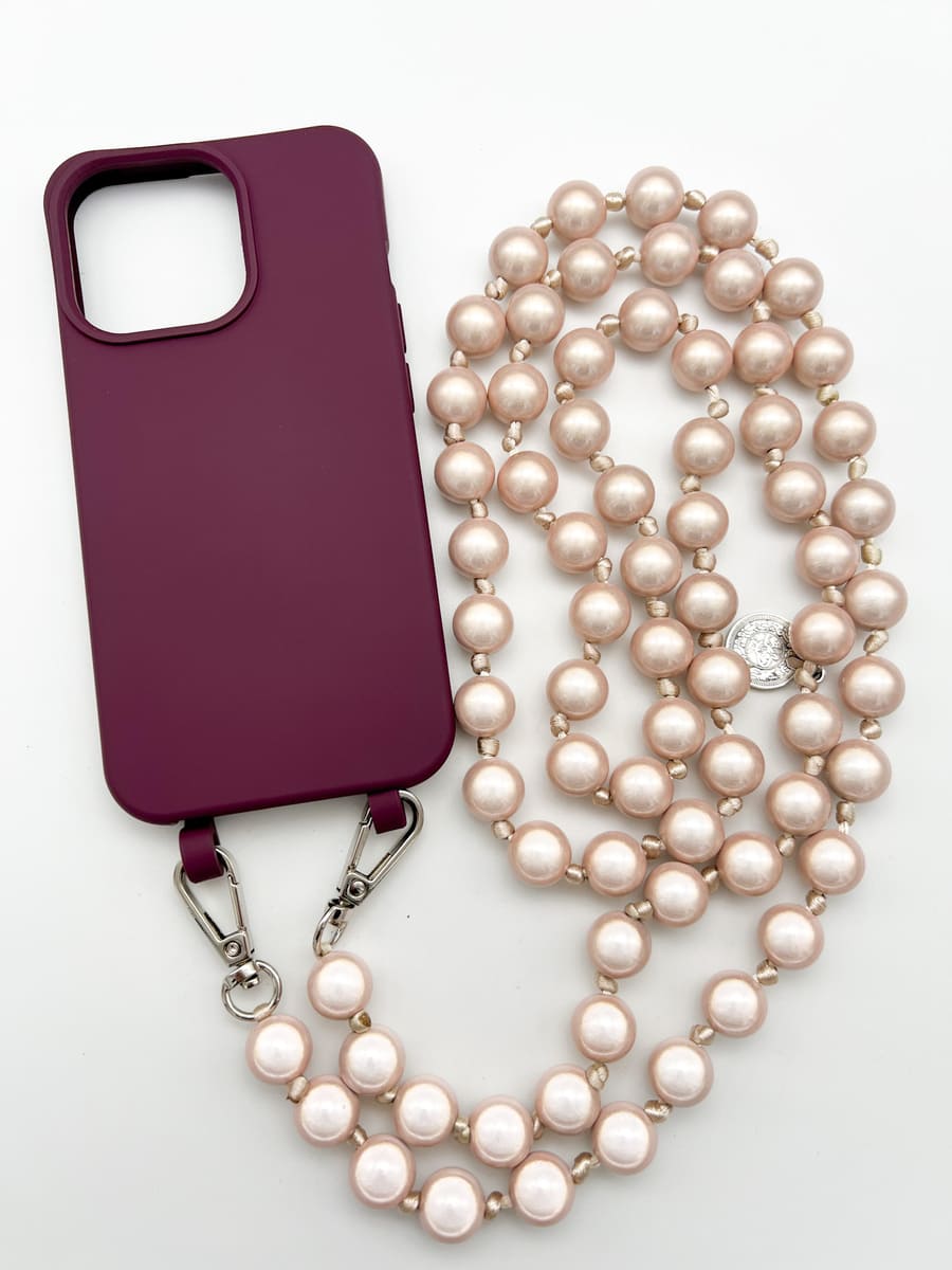 Set Handykette MIRACLE BEIGE mit Hülle BERRY für iPhone