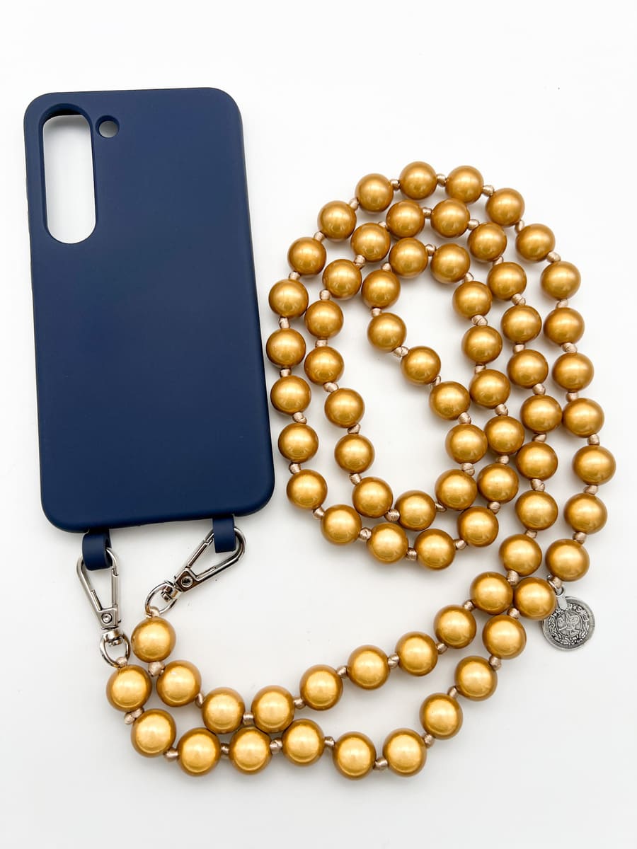 Set Handykette MIRACLE GOLD mit Hülle NAVY für Samsung