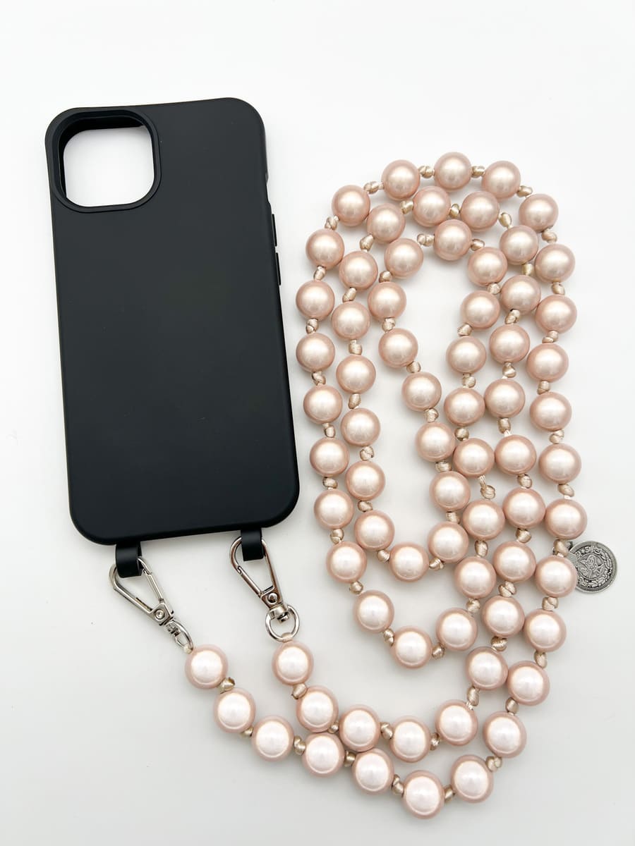 Set Handykette MIRACLE BEIGE mit Hülle COAL für iPhone