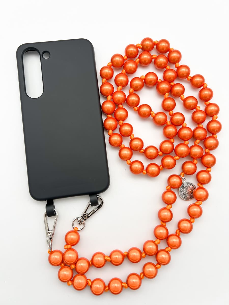 Set Handykette MIRACLE ORANGE mit Hülle COAL für Samsung