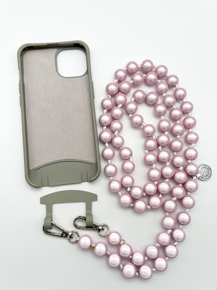 HAndykettte aus Magic Pearls rosa mit Hülle