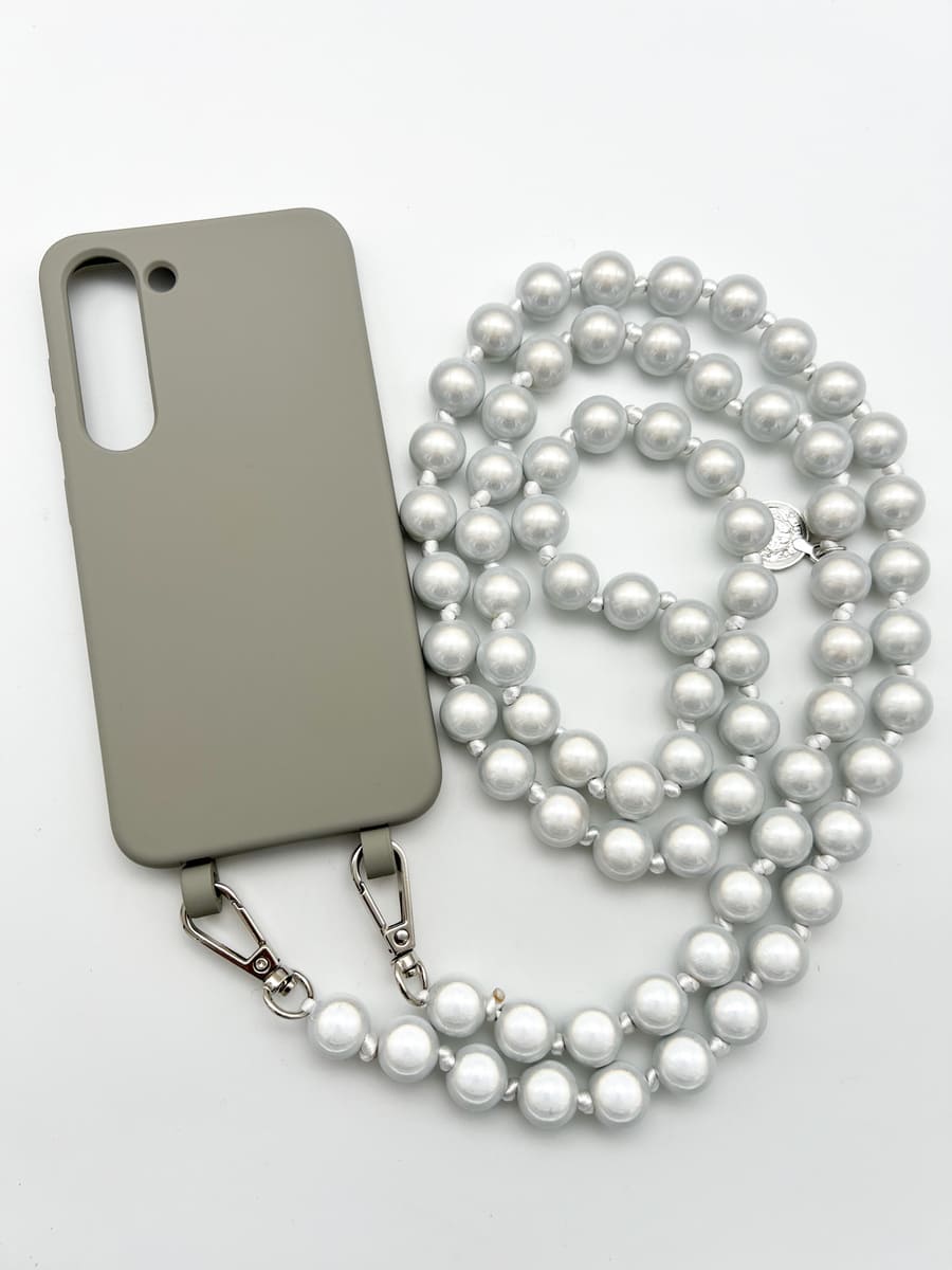 Set Handykette MIRACLE SILVER mit Hülle STONE für Samsung