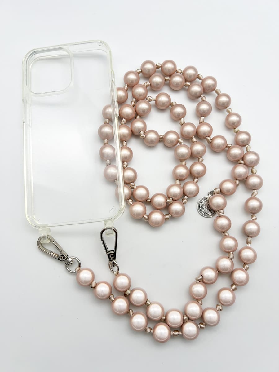 Set Handykette MIRACLE BEIGE mit Hülle AIR transparent