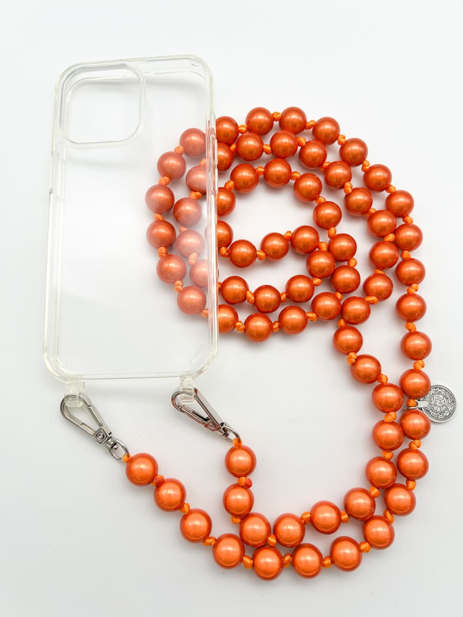 Set Handykette MIRACLE ORANGE mit Hülle AIR transparent