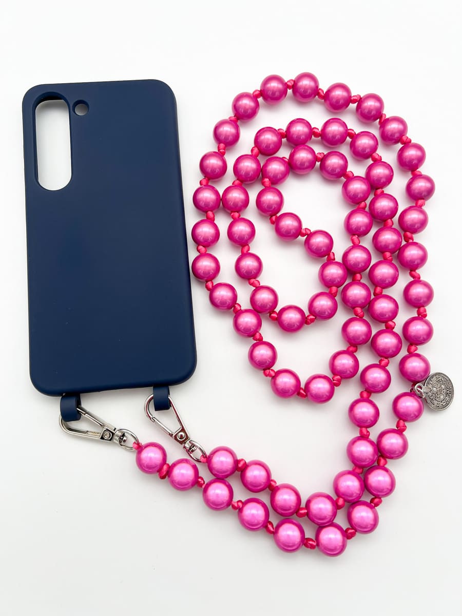 Set Handykette MIRACLE PINK mit Hülle NAVY für Samsung
