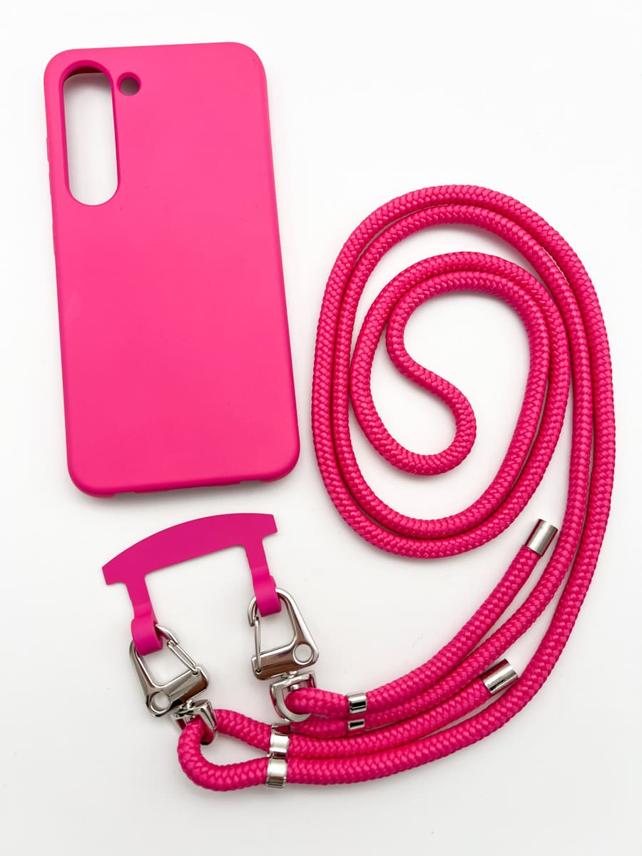 Handykette mit Hülle pink