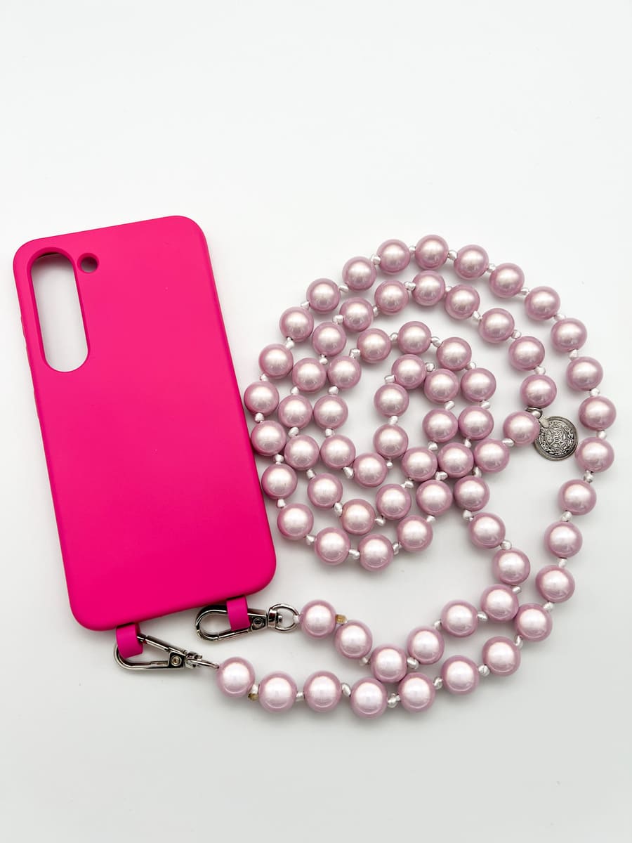 Set Handykette MIRACLE ROSE mit Hülle HOT PINK für Samsung