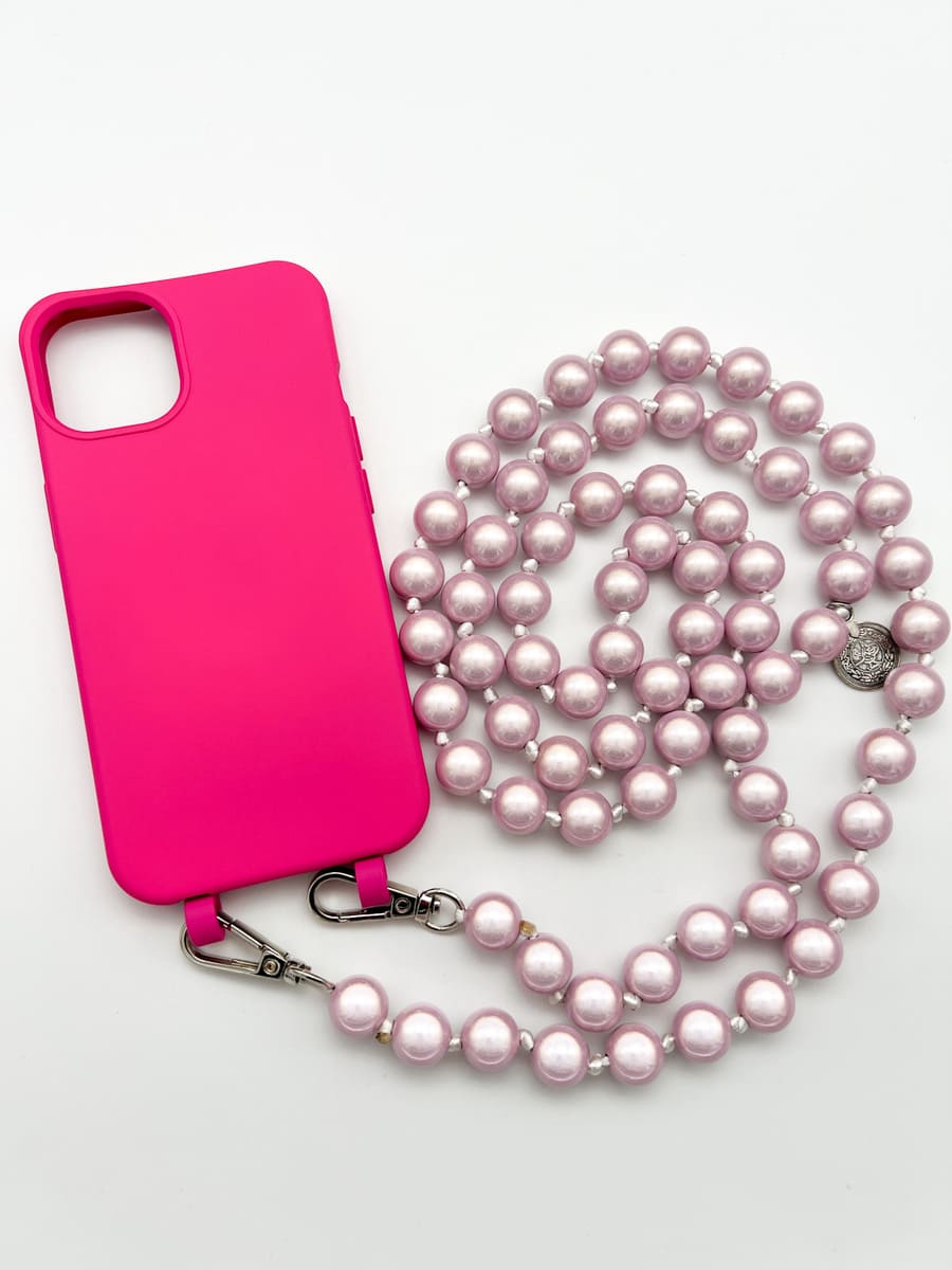 Set Handykette MIRACLE ROSE mit Hülle HOT PINK für iPhone