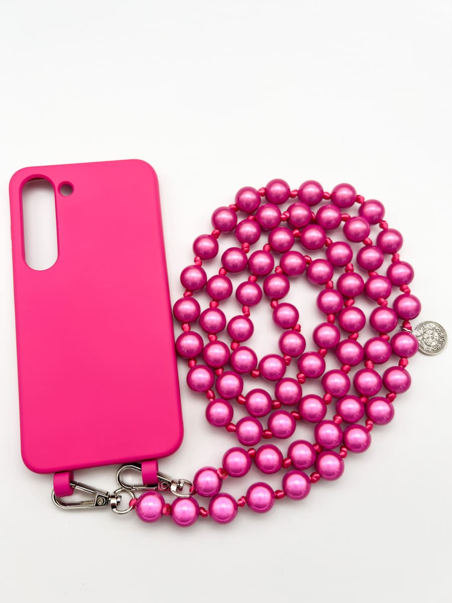 Set Handykette MIRACLE PINK mit Hülle HOT PINK für Samsung