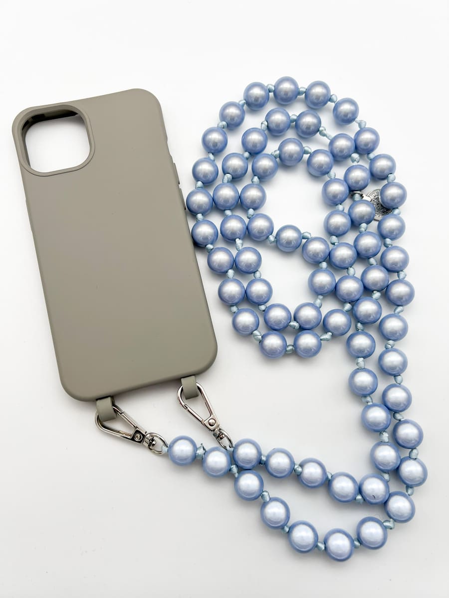 Set Handykette MIRACLE LIGHT BLUE mit Hülle STONE für iPhone