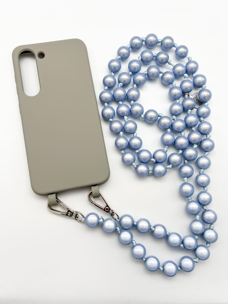 Set Handykette MIRACLE LIGHT BLUE mit Hülle STONE für Samsung