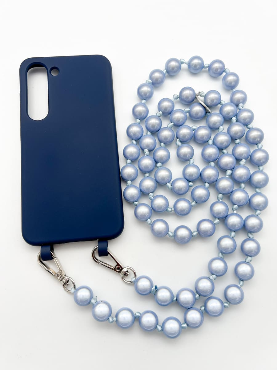 Set Handykette MIRACLE LIGHT BLUE mit Hülle NAVY für Samsung