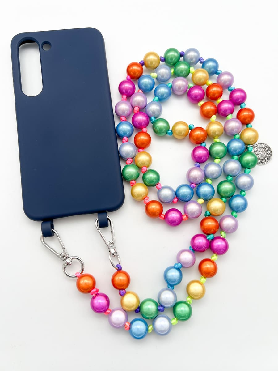 Set Handykette MIRACLE RAINBOW mit Hülle NAVY für Samsung