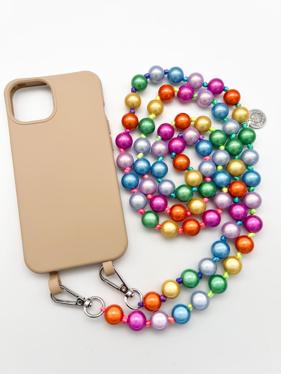 Set Handykette MIRACLE RAINBOW mit Hülle TOFFEE für iPhone