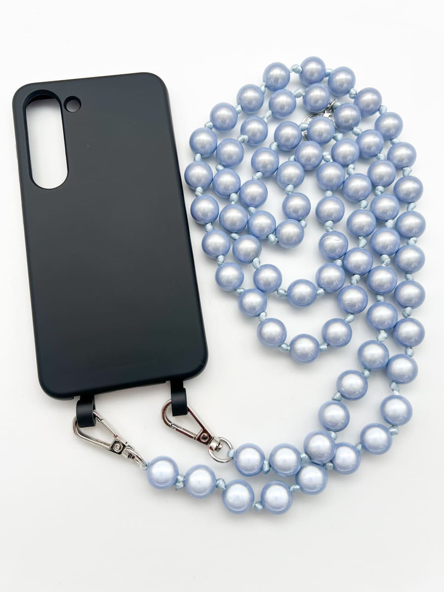 Set Handykette MIRACLE LIGHT BLUE mit Hülle COAL für Samsung