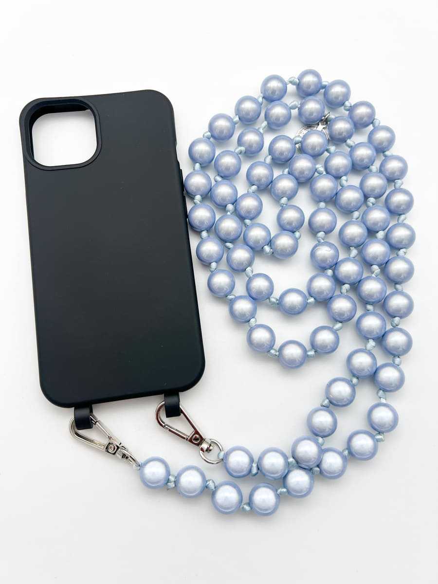 Set Handykette MIRACLE LIGHT BLUE mit Hülle COAL für iPhone